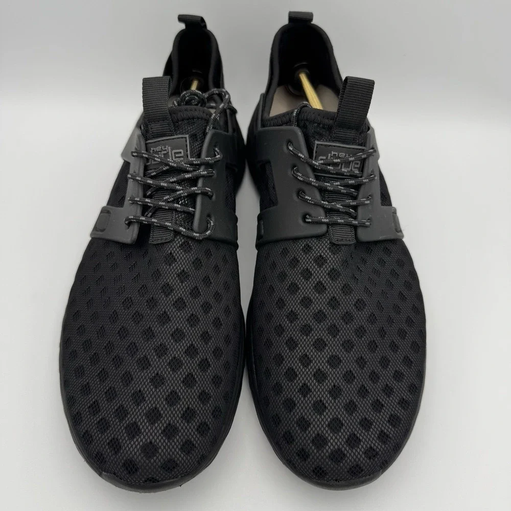 Hey Dude Men's 8 Women's 10 Mistral Sneakers Black Total Black‎ Perforated Mesh